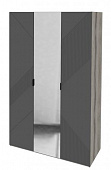 Шкаф комбинированный Манхэттен 3х дверный с зеркалом (Дуб гамильтон/Графит софт)