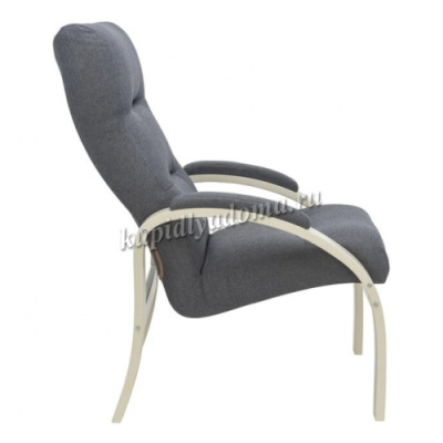 Кресло для отдыха Leset Лион (Слоновая кость/Ткань рогожка серый Малмо 95)
