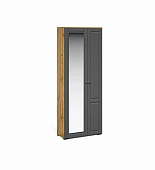 Шкаф 2-х дверный с зеркалом Лацио П (Вотан/Сканди Графит)