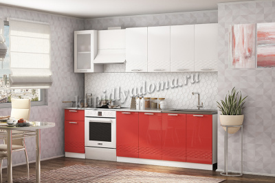 Шкаф верхний ШВУС 500*500 Кухня Асти (Красный глянец)